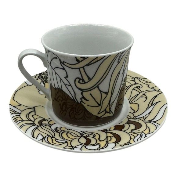 (4) FOUR Piece LOVERAMICS MINTER GARDEN Tea Cup Saucer Set Pattern Lynn's China - Picture 6 of 14